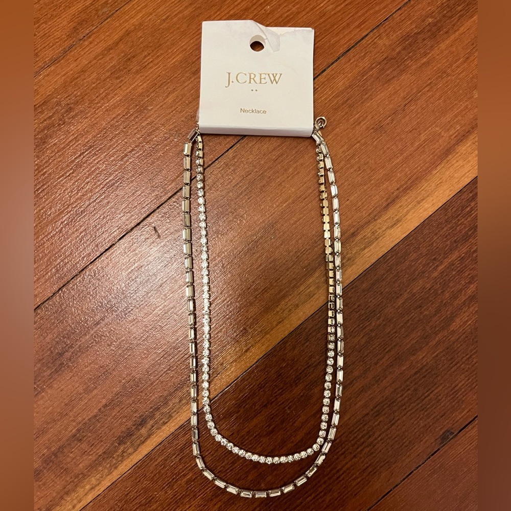 J. Crew Dual-Tone Necklace with Silver and Gold Accents and Rhinestones